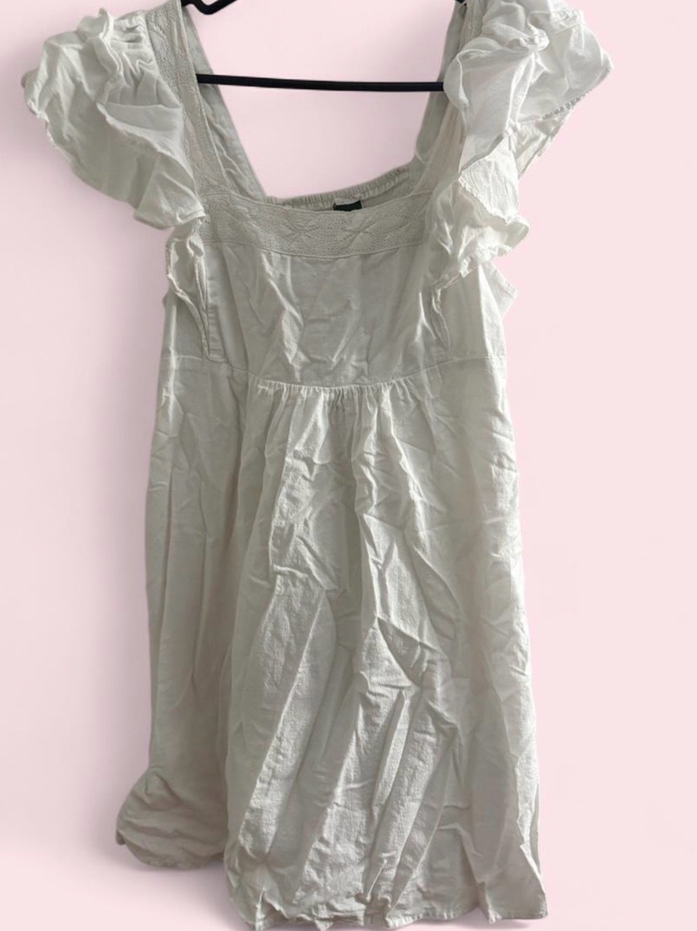 wild fable White Ruffle Sleeve Mini Dress